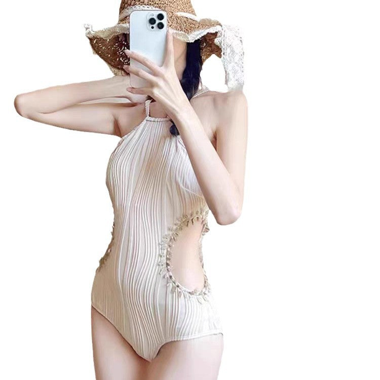Wholesale One-piece backless spa resort French swimsuit